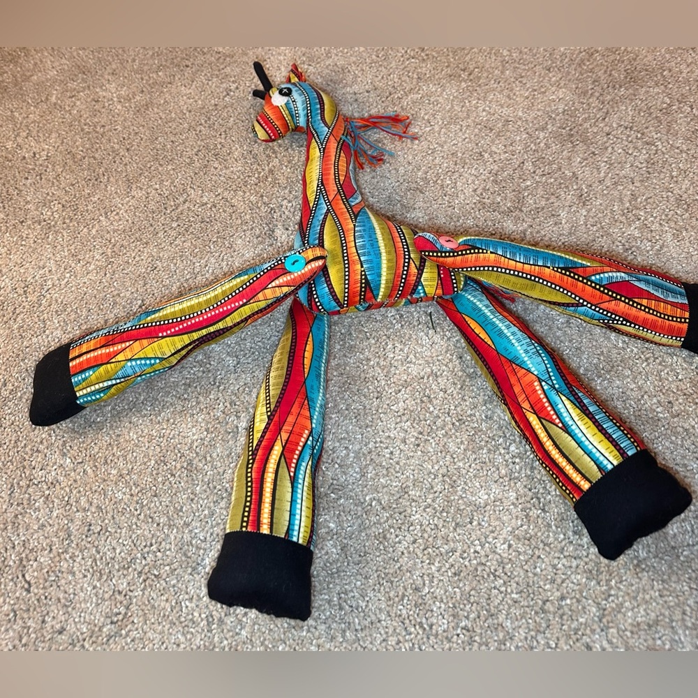 Hand Made Colorful Striped Giraffe. - Picture 3 of 9